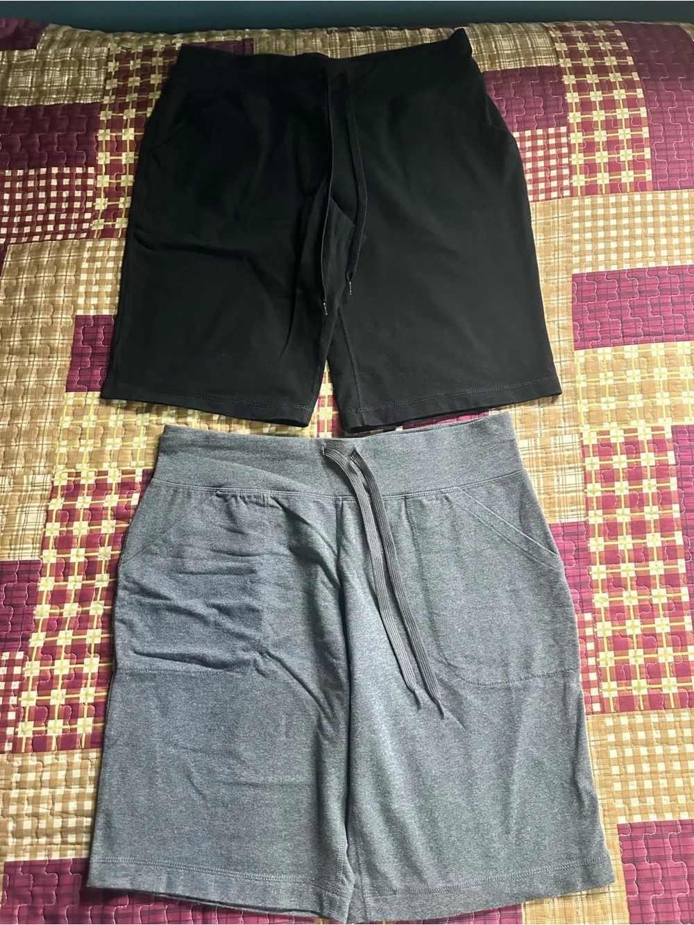 Women’s Casual Drawstring Shorts - Black and Gray
